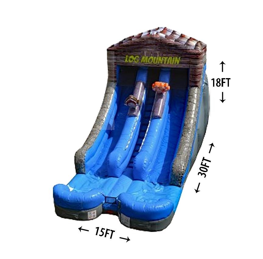 18' Log Mountain Slide Dual Lane (Wet/Dry)