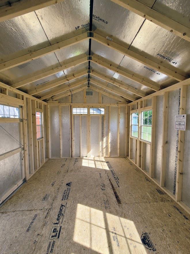 12x16 HIGH WALL UTILITY BUILDING with TONS OF WINDOWS! - 10 YR WARRANTY