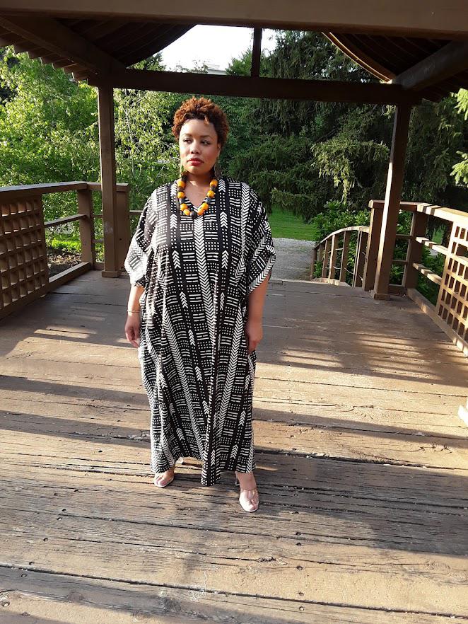 Mudcloth Print Kaftan.