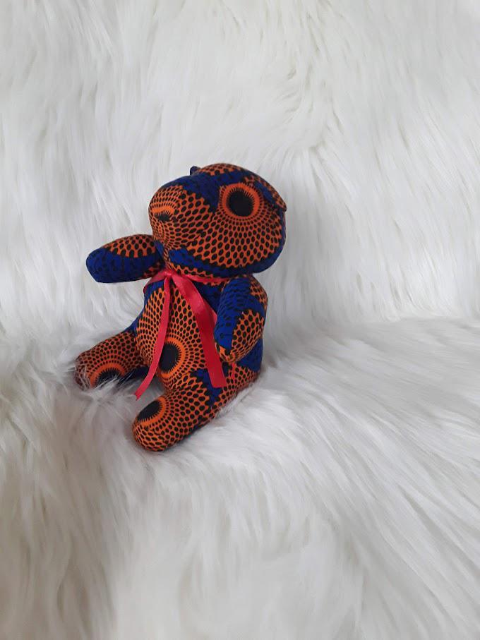 Handmade Ribbon Bow Tie Teddy Bear.