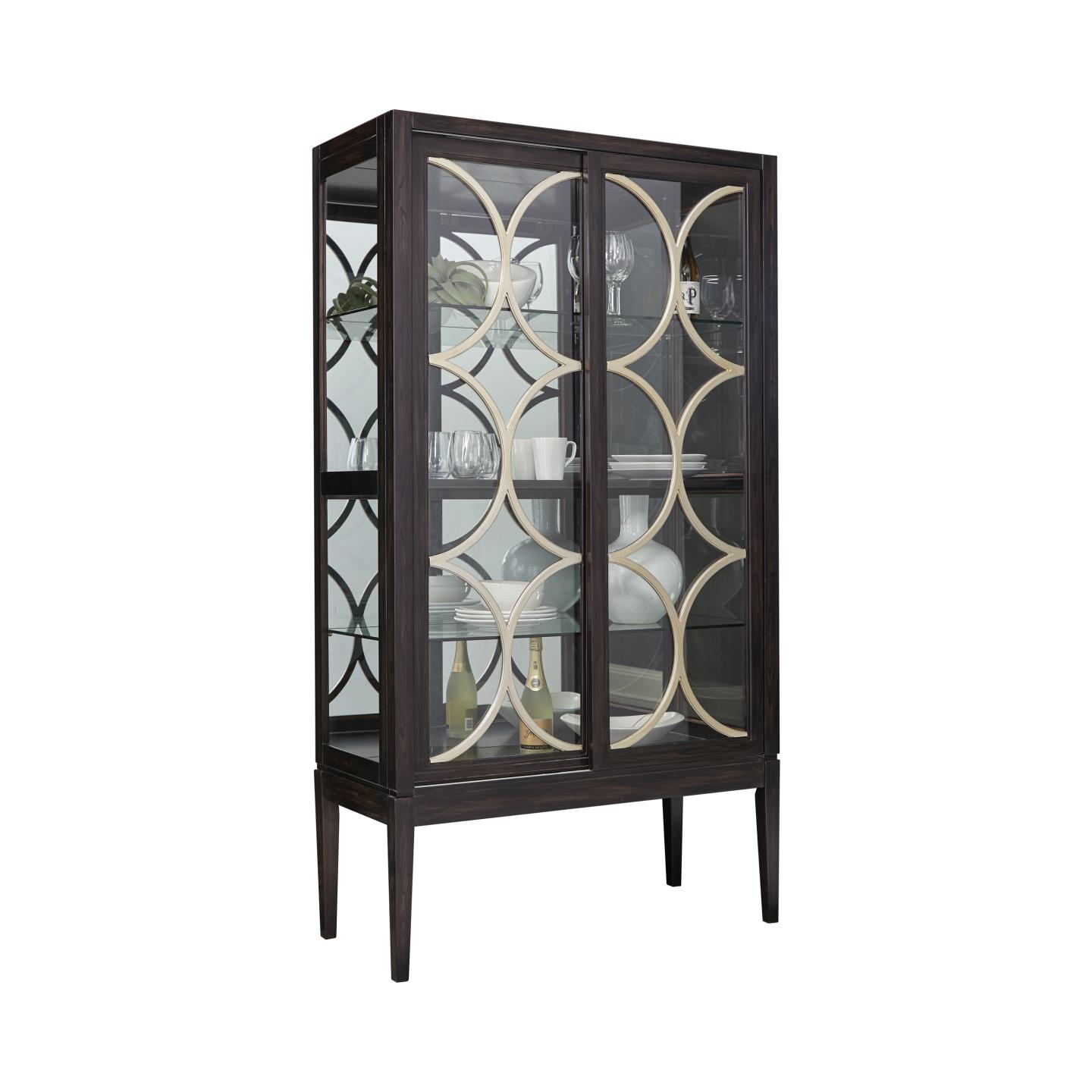 2-Door Curio Cabinet Black