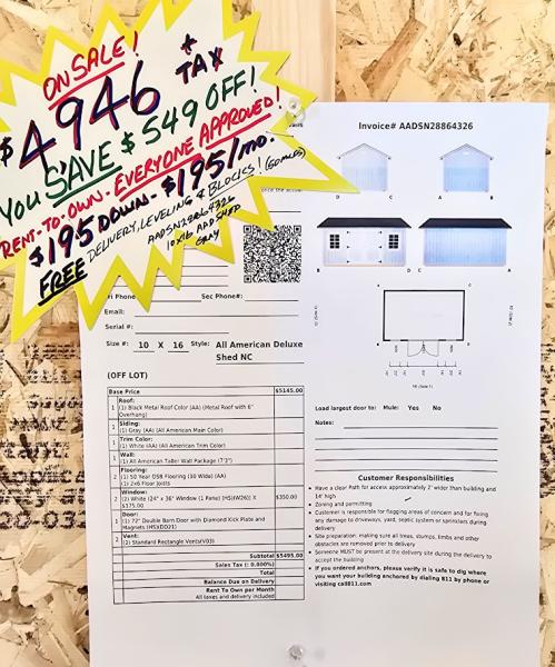 🔥SAVE $549  10X16 TALL WALLS - $4,946 - $195 DOWN & $195/MO - NO CREDIT CHECK - FREE DELIVERY & BLOCKS (50 miles)