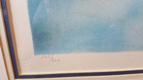 SALVADOR DALI BLUE UNICORN LITHO SIGN AND NUMBERED