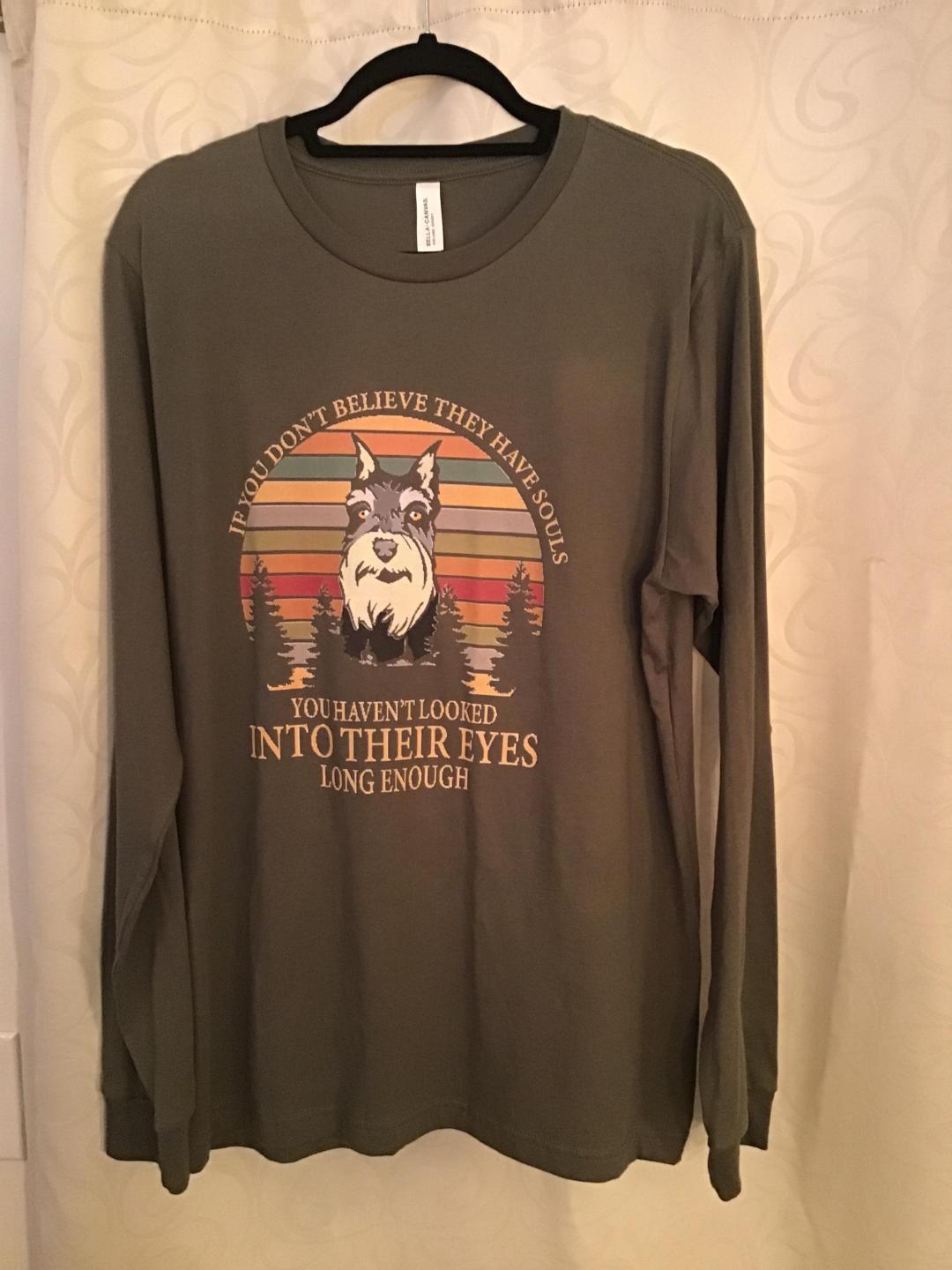 Long sleeve green Scotty dog shirt
