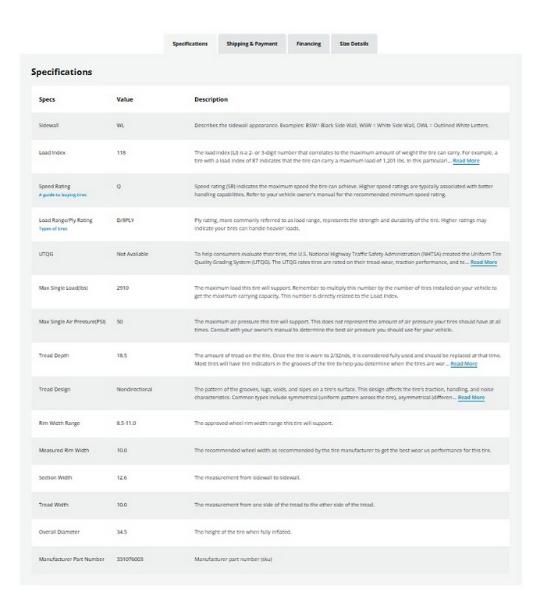 35X12.50R18LT Mickey Thompson Baja Legend EXP Tires Set of 4