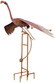 Garden Art Large Flying Flamingo Kinetic Rocker Stake