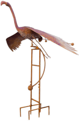 Garden Art Large Flying Flamingo Kinetic Rocker Stake