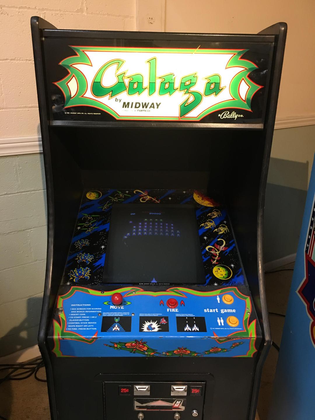 Midway Galaga Original Cabinet