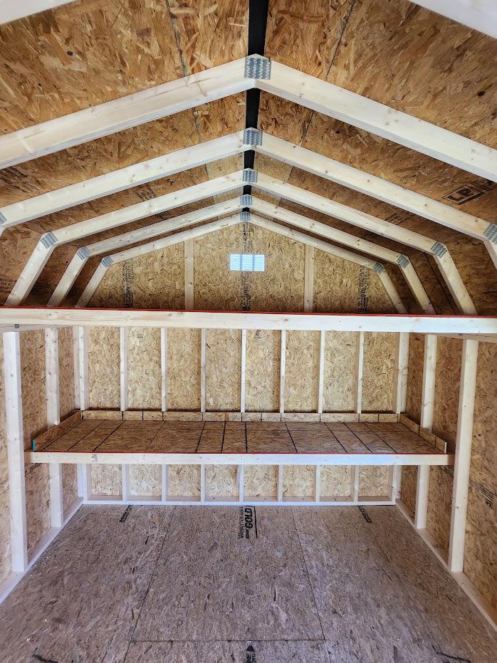 10% or $1,069 OFF -12x28 LOFTED GARAGE - SHELVES -ONLY $9,625 or $376 + tax /MO