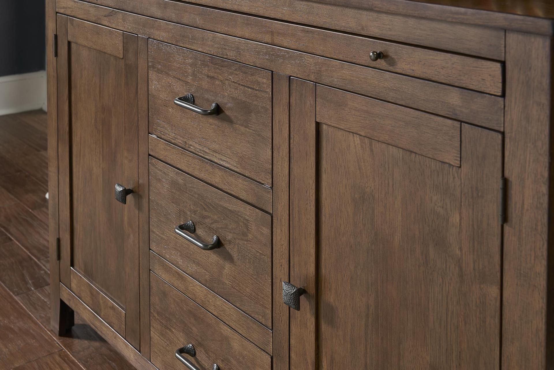 SIDEBOARD (easy to clean laminated 12” pull out serving tray)