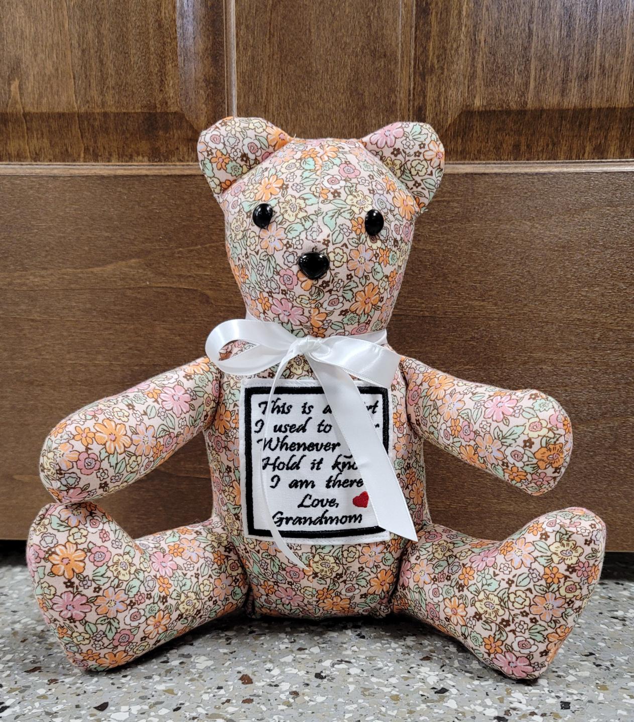 Memory Bear made from Loved Ones Shirts