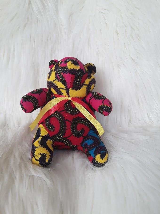 Handmade Ribbon Bow Tie Teddy Bear.