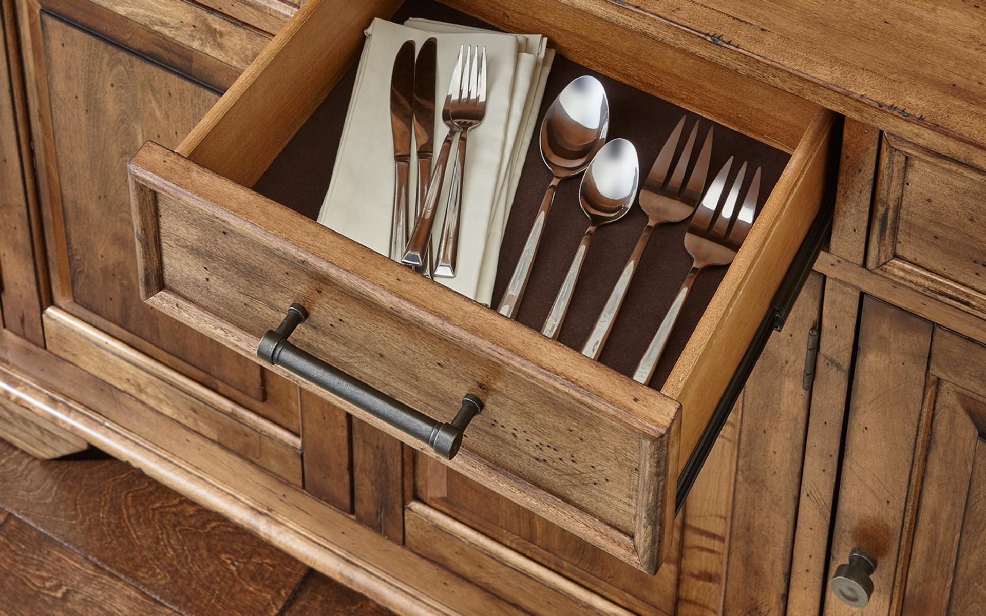 SERVER W/ FELT LINED TOP DRAWERS