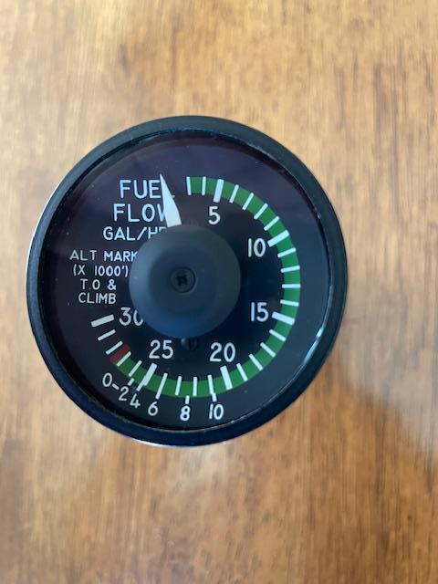 Beechcraft United Instruments A36 Fuel Flow Gauge. Used.