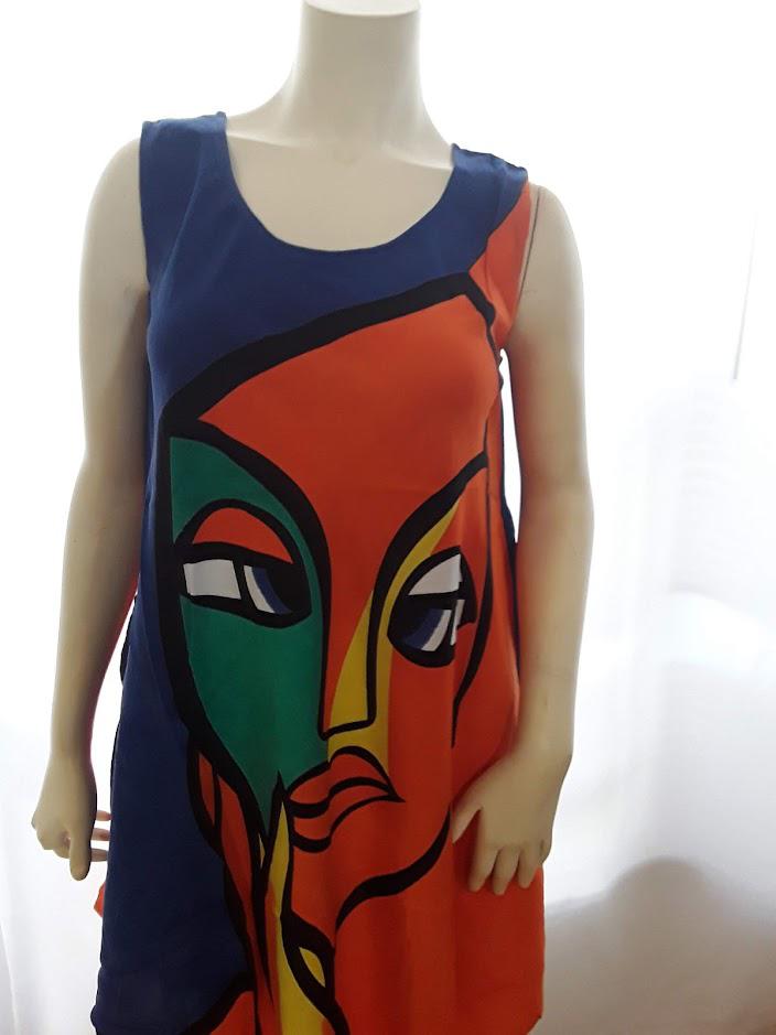 Picasso Print Umbrella Dress
