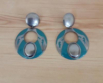 Silvertone Circle Stud Earrings