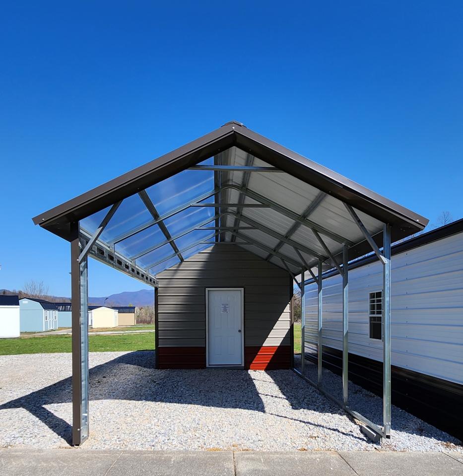 20% OFF! - SAVE $2,390 - ONLY $9,562 for this 12x35x8 Combo Unit with One-Half Double Poly Roof and lots of EXTRA FEATURES!