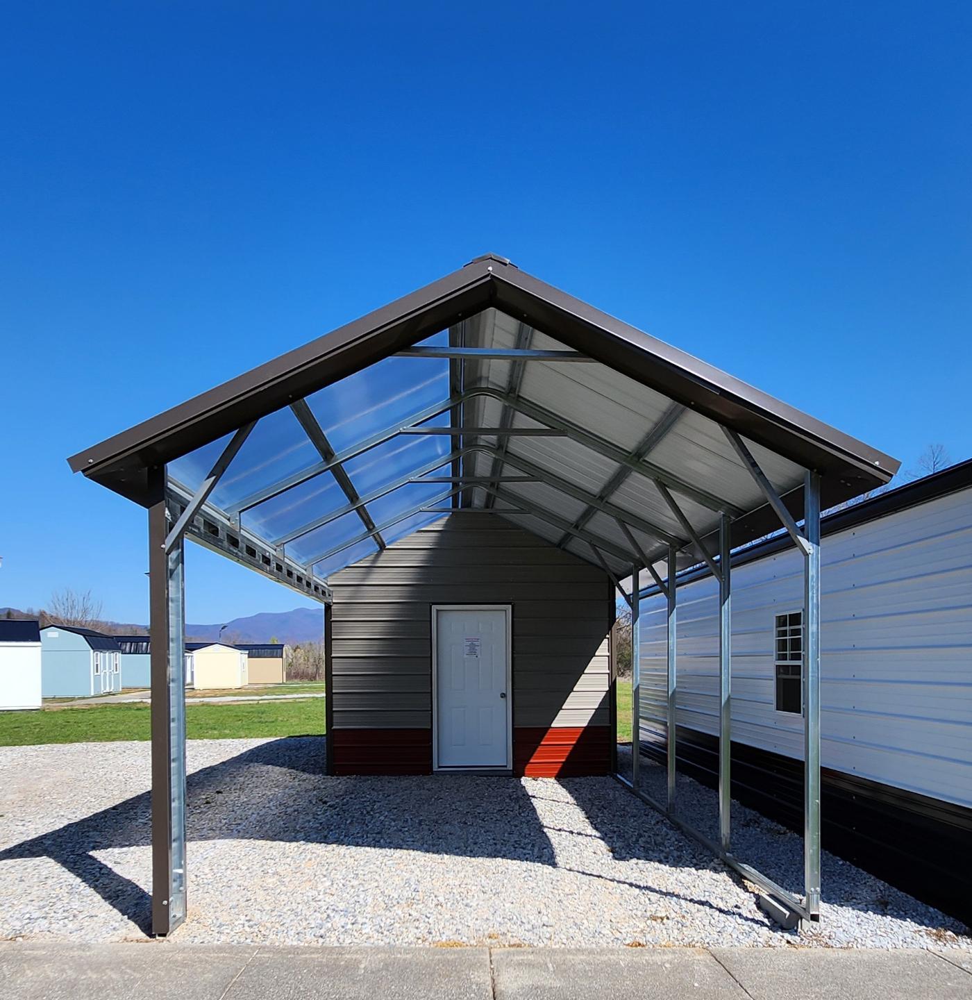 20% OFF! - SAVE $2,390 - ONLY $9,562 for this 12x35x8 Combo Unit with One-Half Double Poly Roof and lots of EXTRA FEATURES!