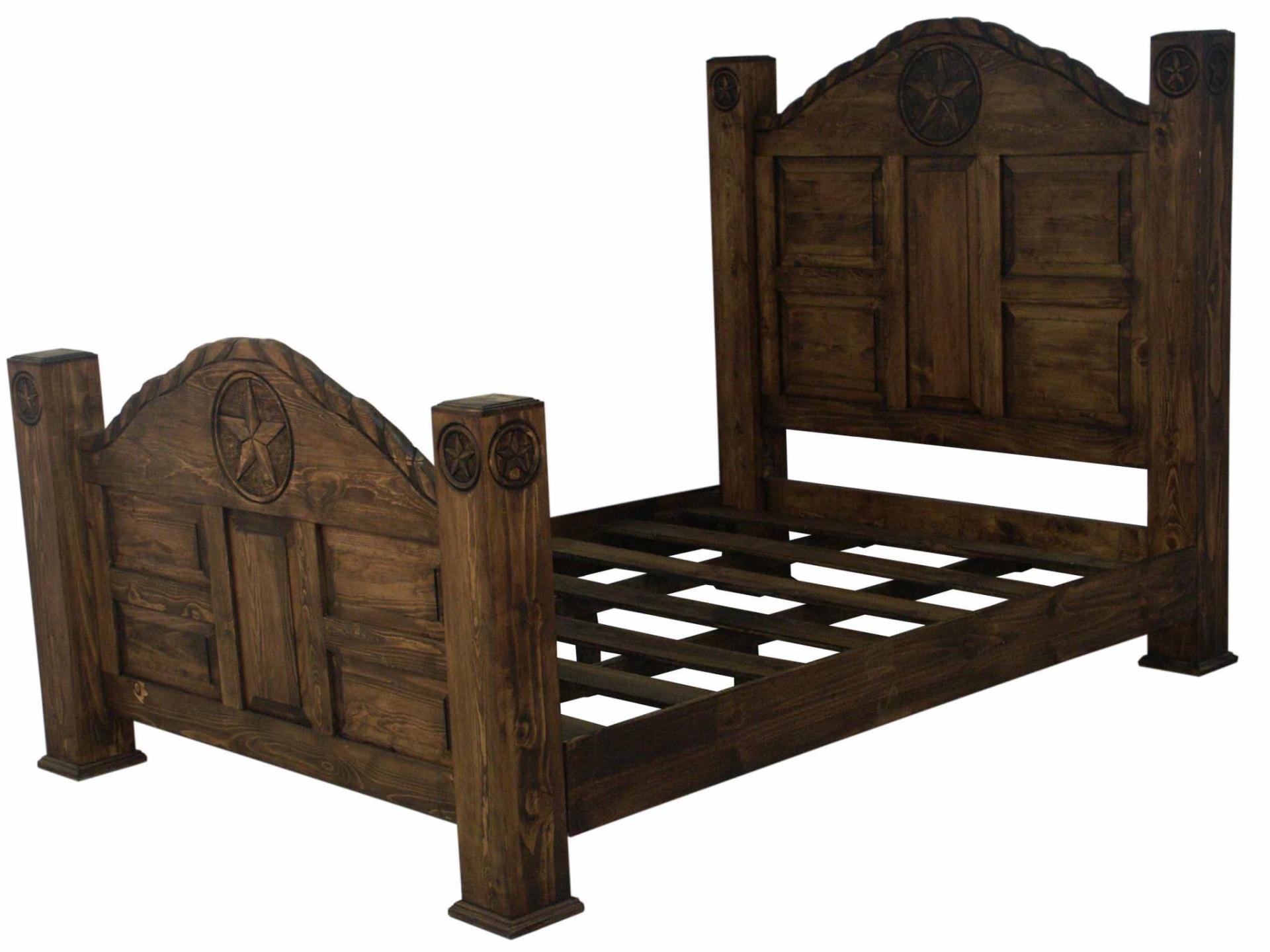 King Bed W/ Rope and Star (Medio Finish)