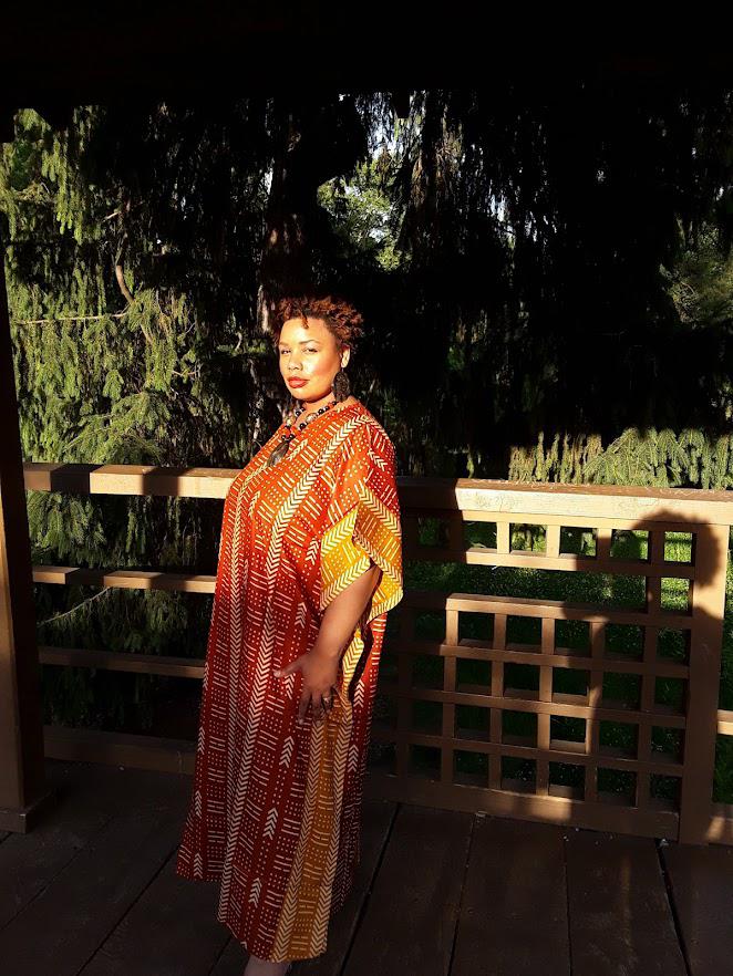 Mudcloth Print Kaftan.
