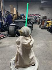 Life Size Yoda with Lightsaber