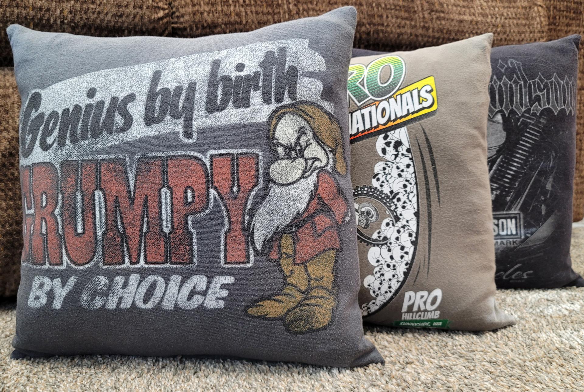 Memory pillow made from Loved Ones Shirts.
