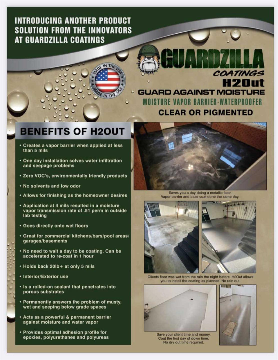 H2Out 2 Gal Kit - Moisture Vapor Barrier - Waterproofer