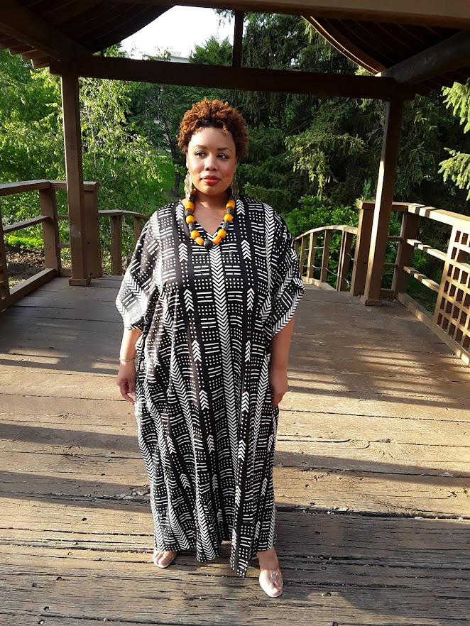 Mudcloth Print Kaftan.