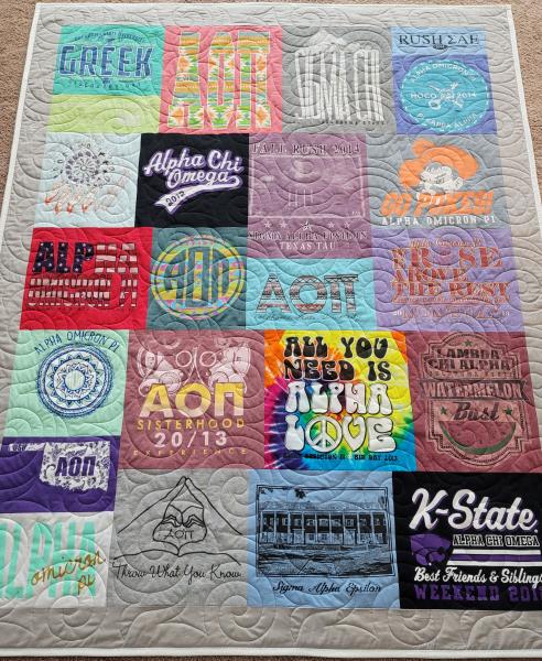 Mosaic T-shirt Quilt with Outer Border.