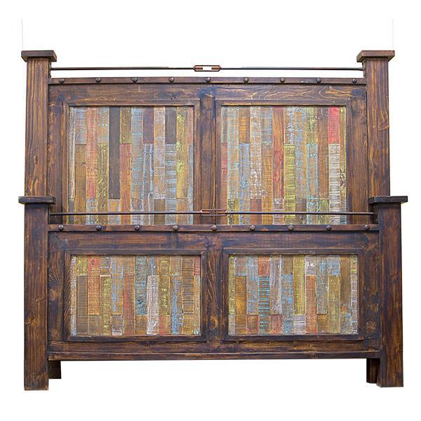 King Las Piedras Bed W/Painted Pallet Wood
