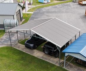 SAVE $879.35 OFF - ONLY $4,005.95 + tax - 30x20x9 VERTICAL ROOF TRIPLE CARPORT COVER