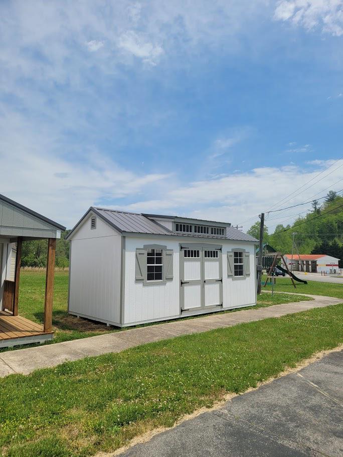 Marion #10068 - White Painted with Gap Gray Trim 10x20 Southern Classic Storage Building