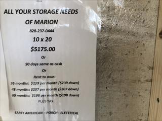 10 x 20 Utility with side porch