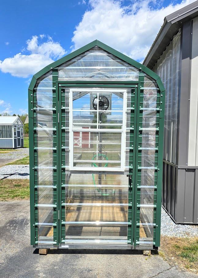 5x8 GREENHOUSE - FAN - WATERING SYSTEM - 2 1'x4' SHELVES - NO CREDIT CHECK - EVERYONE APPROVED