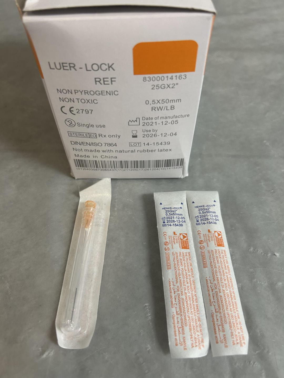 Luer-Lock Non Pyrogenic Needles