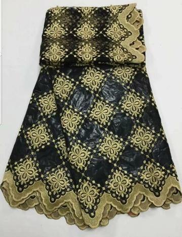 Gold and Black Brocade Fabric