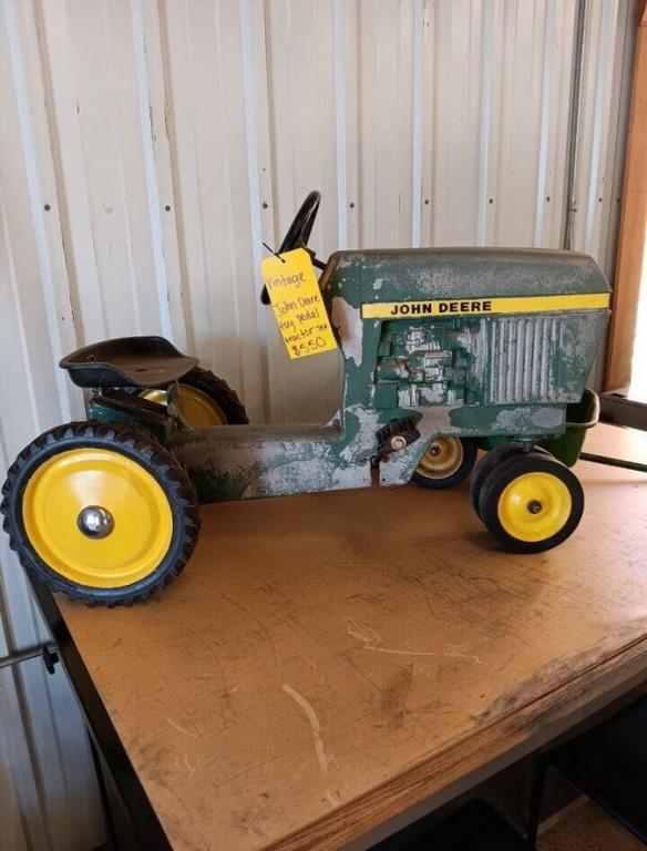 Vintage John Deere Pedal Tractor with Wagon - Lot # 123