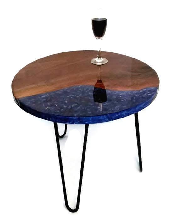 Black Walnut and Blue wave table