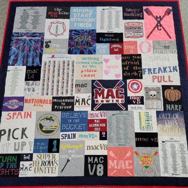 Mosaic T-shirt Quilt with Outer Border.