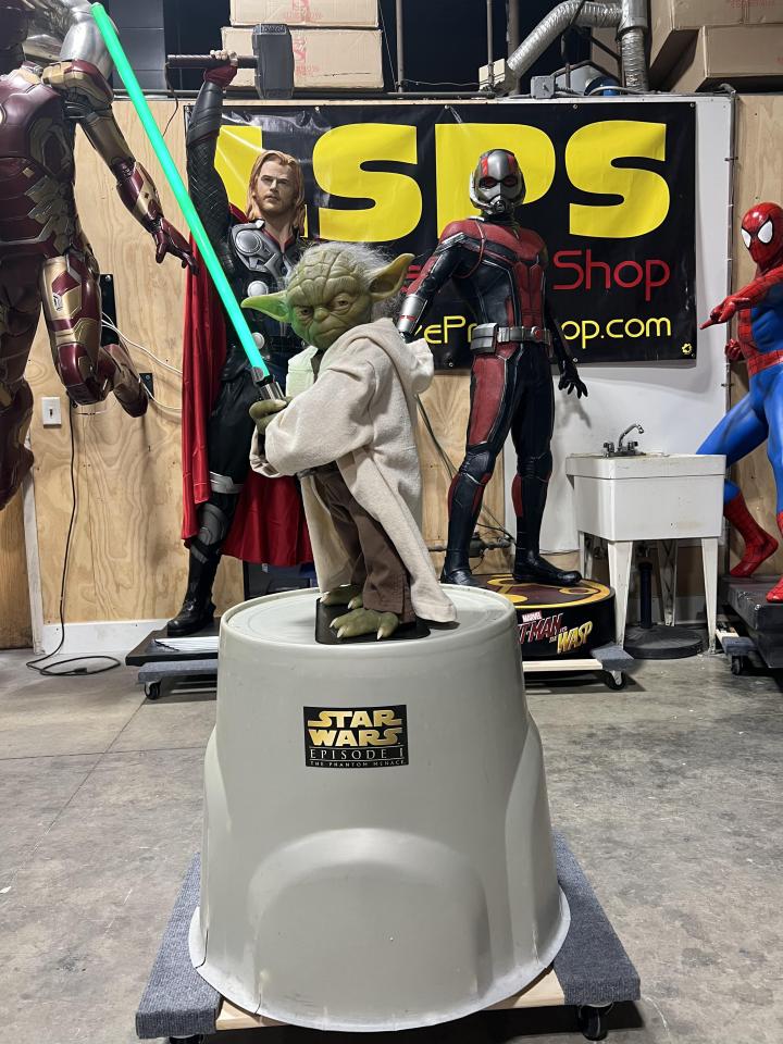 Life Size Yoda with Lightsaber