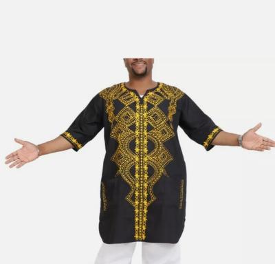 Gold Embroidery Design Men Shirt