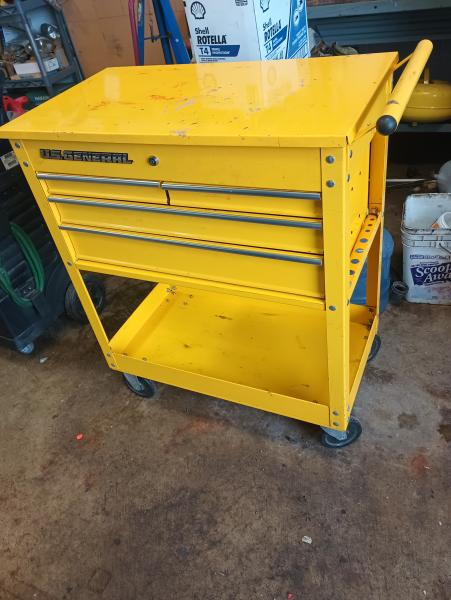 US General Technicians Cart (Yellow) 4 Drawer Tool Cart