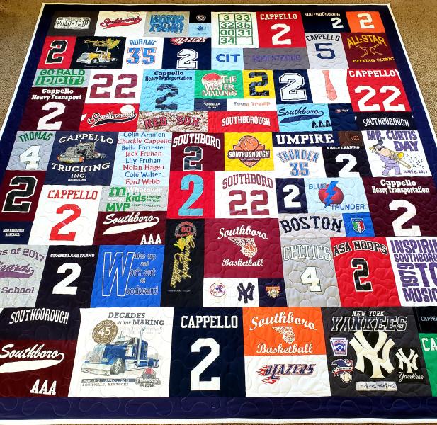 Mosaic T-shirt Quilt with Outer Border.