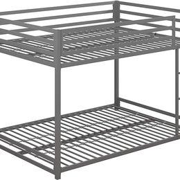 DHP Full over Full Kids Metal Bunk Bed in Silver