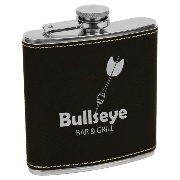 6 oz. Leather Stainless Steel Flask