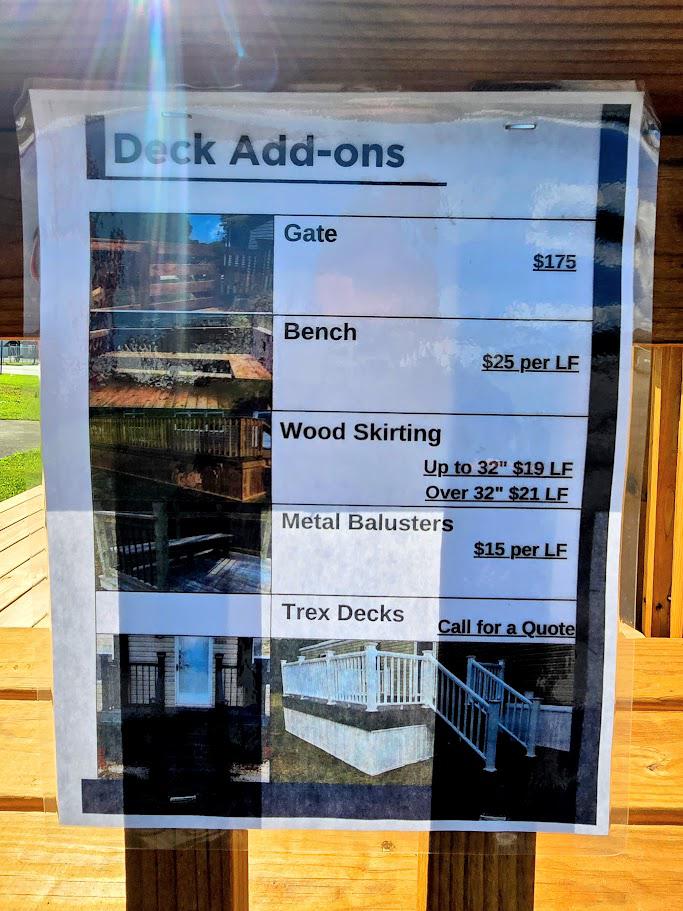 PRE-BUILT DECKS - 8 x 12 WITH STAIRS $2,695 + tax OR $250/Down & $125/Mo RENT TO OWN - NO CREDIT CHECK - EVERYONE APPROVED - MANY SIZES & COLORS AVAILABE!