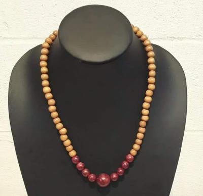 Brown Wood Beads Necklace