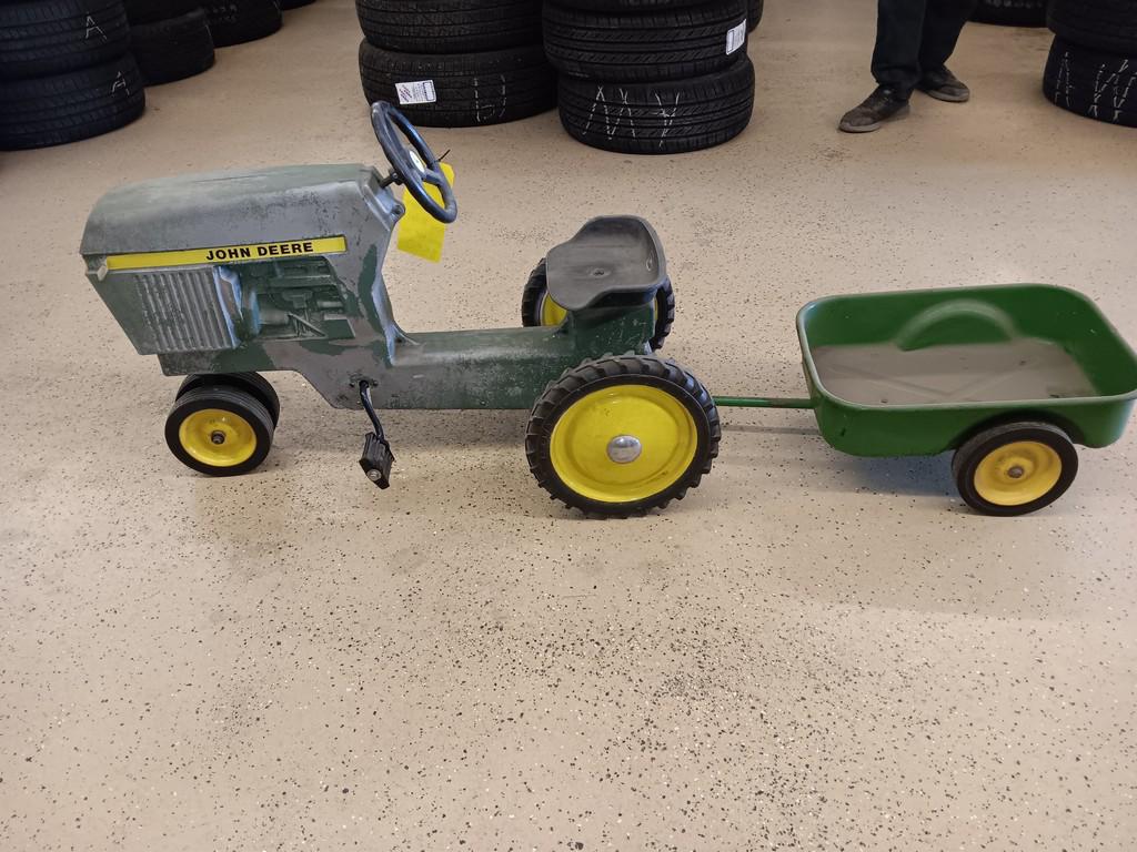 Vintage John Deere Pedal Tractor with Wagon - Lot # 123