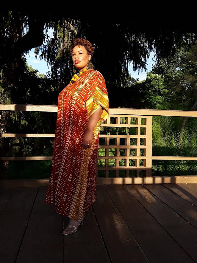Mudcloth Print Kaftan.