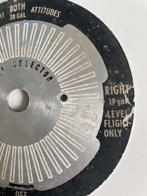 Cessna 172 I & M Fuel Selector Placard. Used.